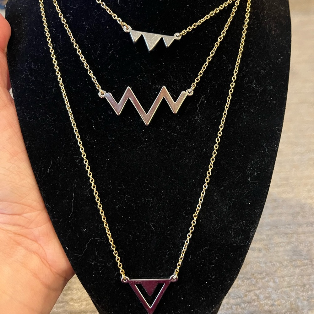 Park Lane Layered Necklace; Gold and Silver